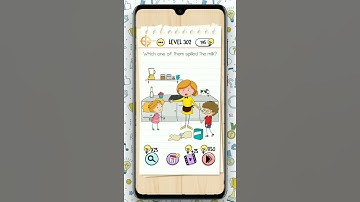 Brain Test Level 302(Which one of them spilled the milk.) walkthrough solution by iQgaming.