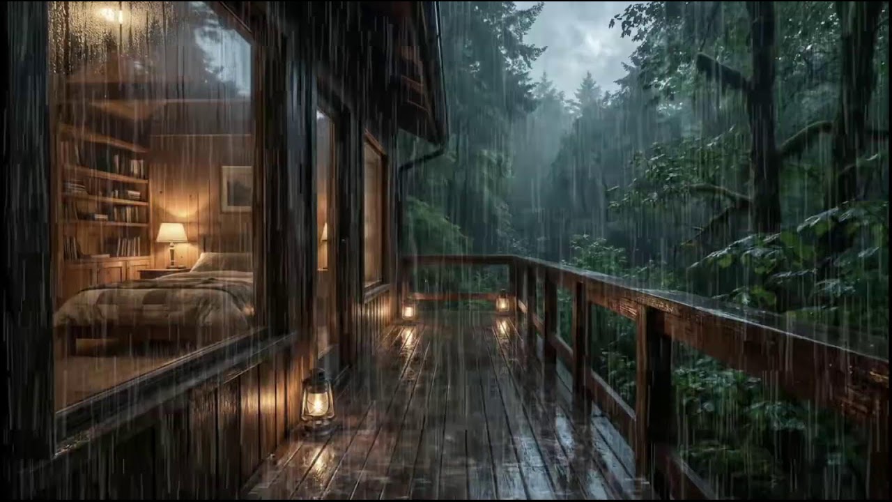 Soothing Cabin Rain Sounds 🌧 White Noise for Deep Sleep, Relaxation & Insomnia