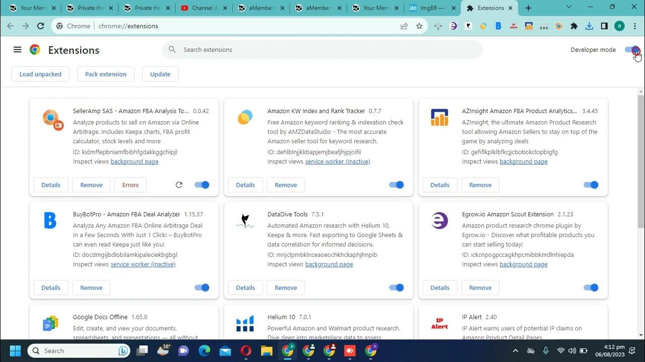 How to setup chrome Extension to access AMZ tools. YouTube