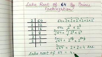 Find Cube Root of 64 by Prime Factorisation Method