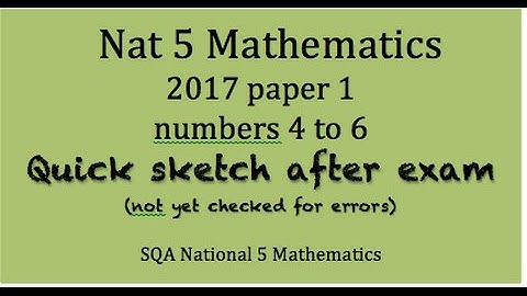 2017 SQA National 5 Mathematics paper 1 Nos. 4,5&6