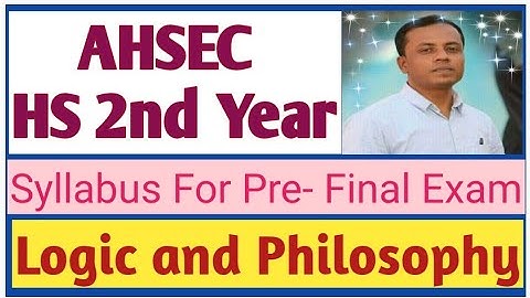 HS 2nd Year Syllabus For Pre Final Exam /2021-22 (Logic and Philosophy)