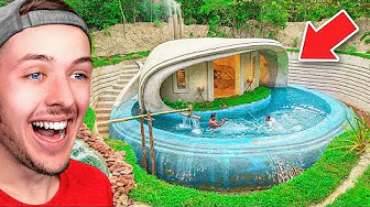 Reacting to 100 Day INSANE Underground MANSION!