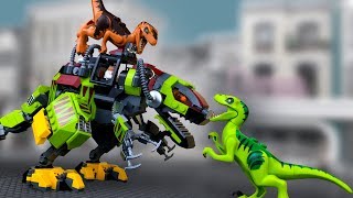 Лего Дино Робот против Динозавров 2 ЛЕГО Мультики про Динозавров Юрского Периода