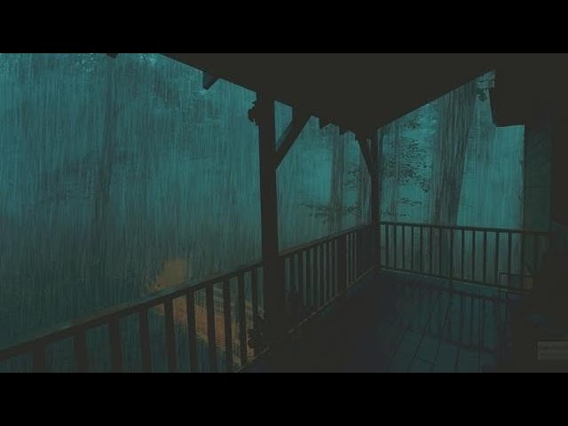 EXTREME Rain u0026 Thunder in Hidden House inside the Forest-Rain Sounds for Sleep class=