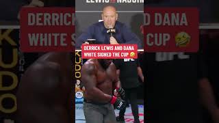 Derrick Lewis & Dana White signed the cup  #UFCStLouis