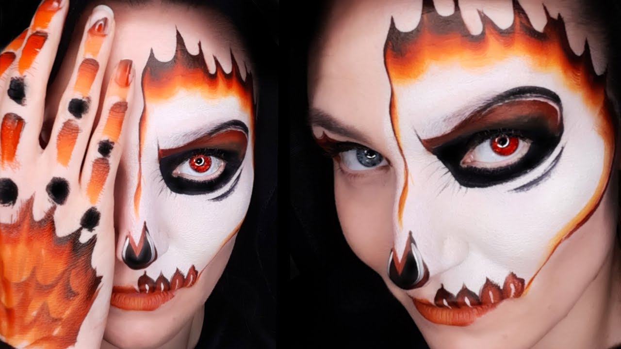 Simple Half Skull Face Paint