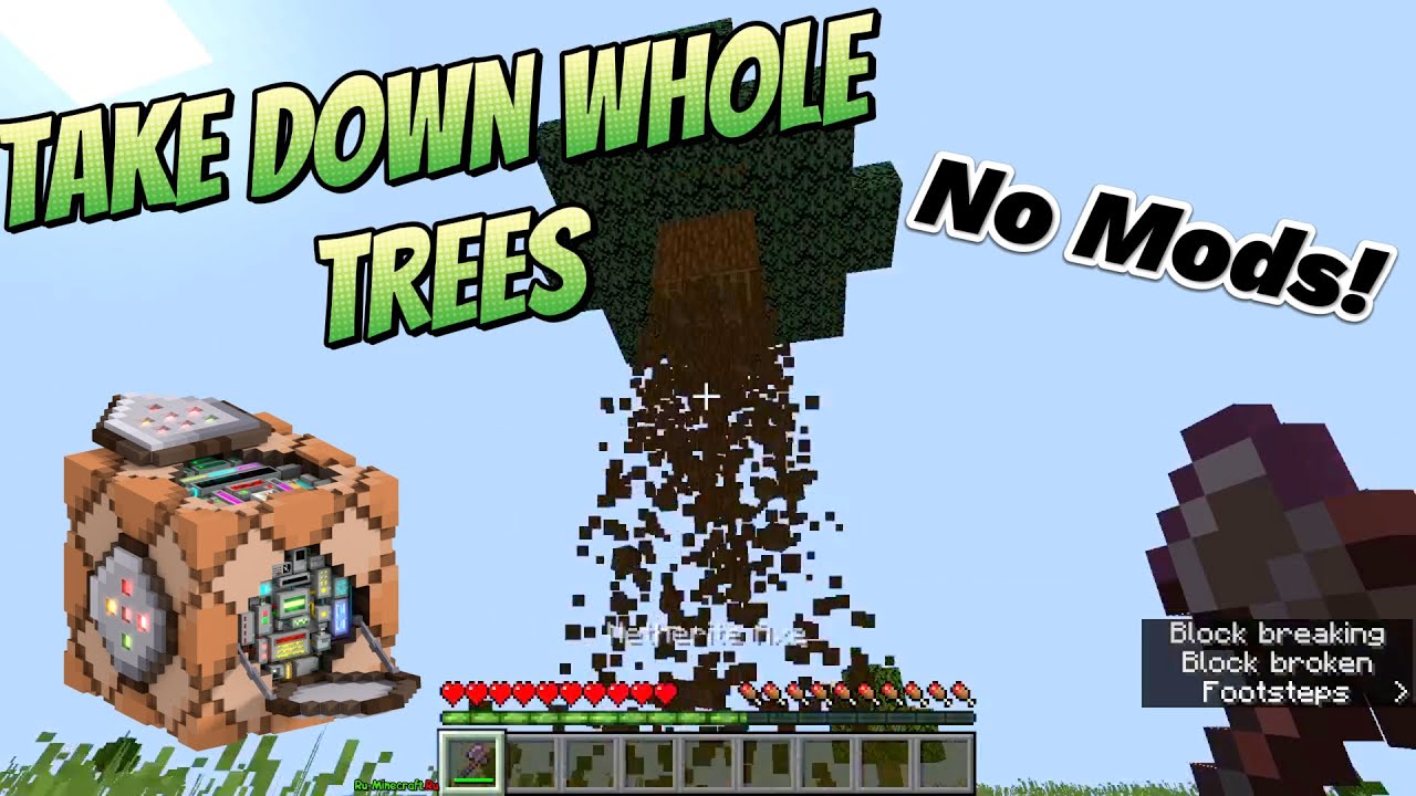 How to chop down WHOLE trees in Minecraft (NO MODS) - YouTube