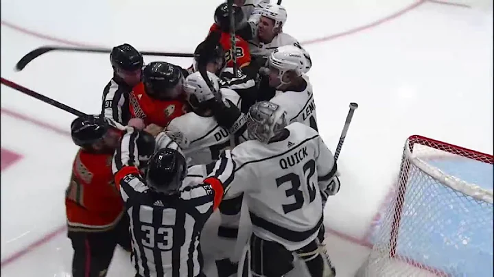 Scrum ensued after Jonathan Quick whacks and holds...
