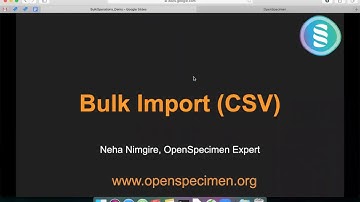 OpenSpecimen Training: Bulk Import Data