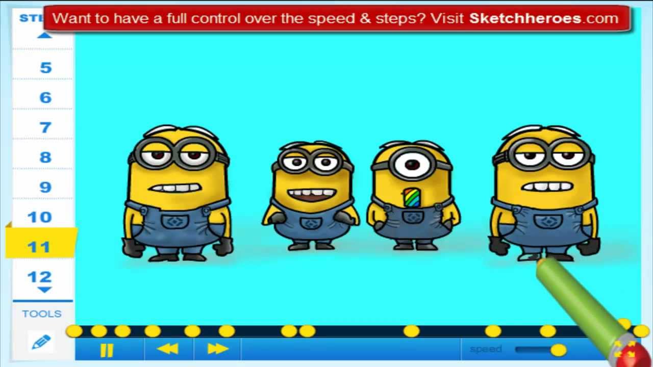 how to draw a minion dave