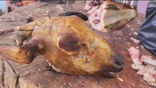 amazing goat head cutting skillsby Indian state market