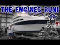 The engines run! The CAR WIZARD has both Mercruser engines running and many more updates & surprises