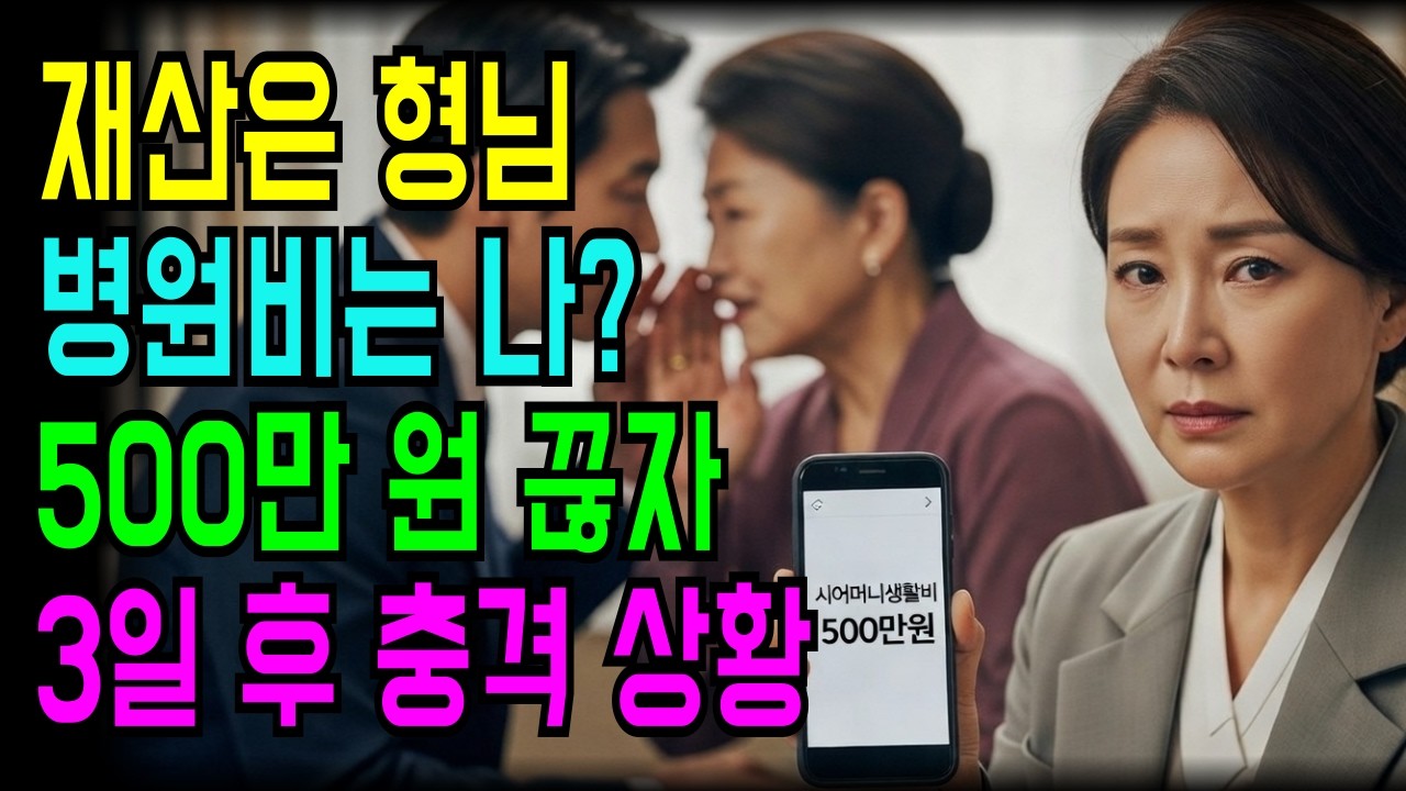 재산은 큰아들, 병원비는 막내 며느리 500만 원 끊자 집안이 무너졌다