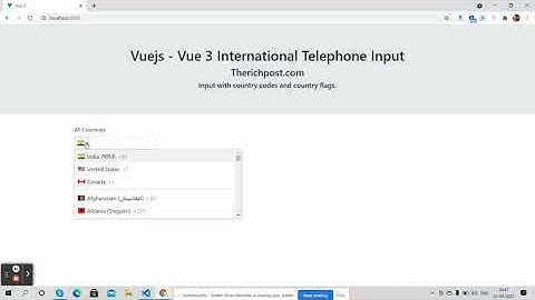 Vuejs International Telephone Input | Vue Input Tel