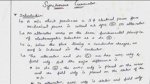 Construction of Synchronous Generator or Alternator & Working Principle of the Alternator