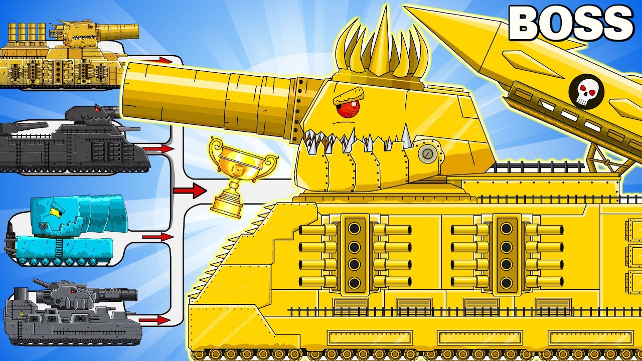 Monster tank KING DORIAN GOD vs MEGA TANK Cartoons about tank/Nina