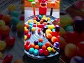 ASMR SATISFYING🌈SOUNDS  GUMBALLS FILLING  ROUND PLATE YUM | MIXED TOYS PLATTER #shorts #trending