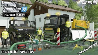 PUMPING RAIN WATER OUT OF TRENCH - JCB FLOODED | Public Work | Farming Simulator 22 | Episode 53