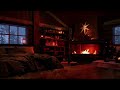 Cozy Cabin in the cold snowy mountainsㅣBlizzardㅣFireplace