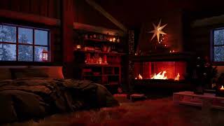 Cozy Cabin in the cold snowy mountainsㅣBlizzardㅣFireplace