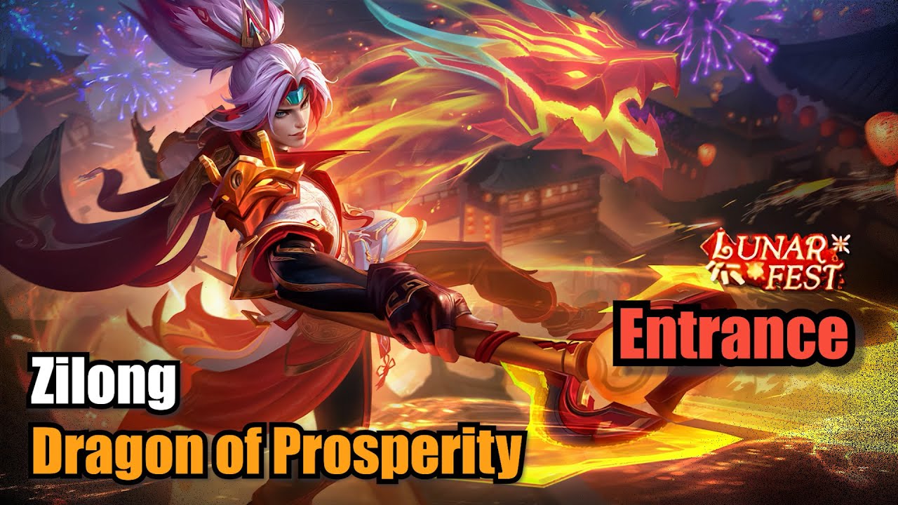 Zilong Dragon of Prosperity Skin Lunar Festival Entrance (Upscale 4K) Mobile Legends