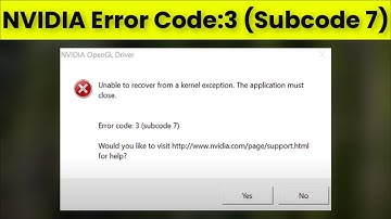 NVIDIA OpenGL Driver - Error Code 3 (Subcode 7) Unable To Recover From a Kernel Exception -Premiere
