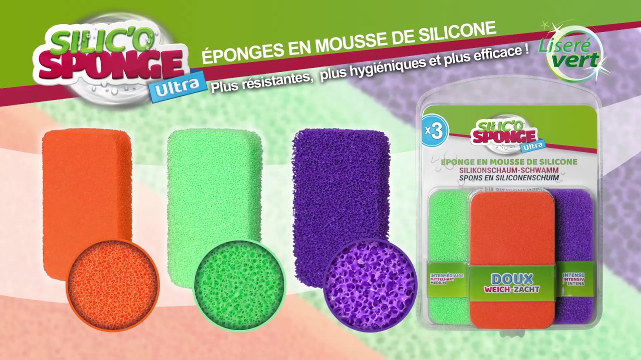 Lot de 3 éponges en mousse de silicone : Silic'o Sponge Ultra 