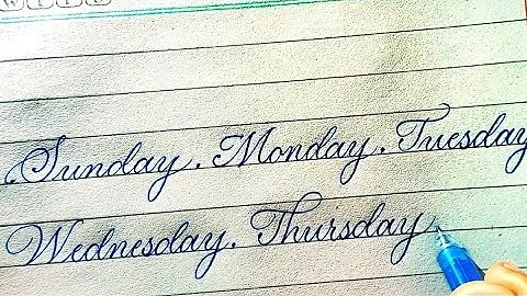 days of the week calligraphy | cursive writing | learn cursive handwriting
