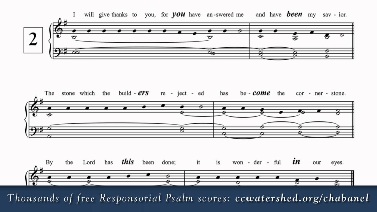 4th sunday of easter year b free responsorial psalms organist catholic responsorial psalm sheet music