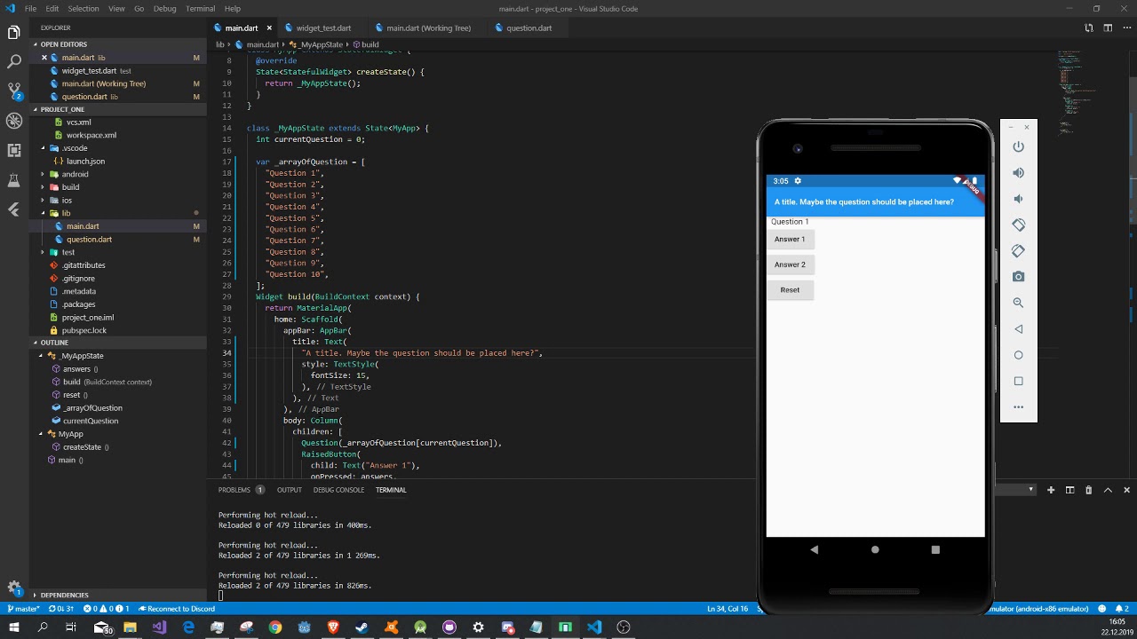 A simple quiz/question app using the flutter sdk - YouTube