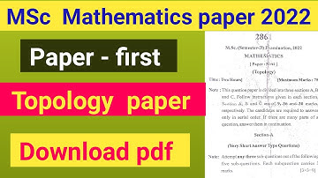 Topology paper 2022 l MSc second semester Mathematics paper l