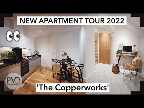 NEW APARTMENT TOUR UK 2022 | 1Bed NEW BUILD Renovated | The Copperworks Birmingham King Crescent