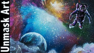space astronaut painting acrylic galactic