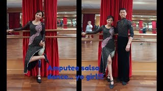 Amputee girl practice salsa dance..!!!!!