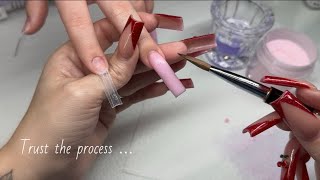 Step By Step Acrylic Nails Tutorial | Pink French