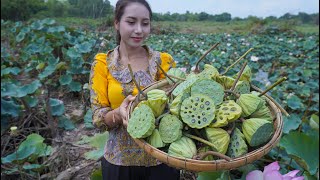 Fresh Lotus in my countryside and cook food recipe - Polin lifestyle