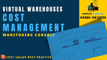 10 | Snowflake Virtual Warehouse Cost Management Monitoring | #costoptimization