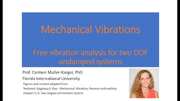 Narrated lecture CH 5 Part 2 Free Vibration of a Undamped two DOF system