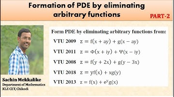 Formation of PDE by eliminating arbitrary functions | VTU Qp problems | Part 2