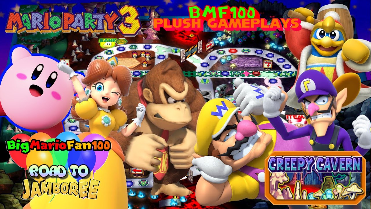 BMF100 Plush Gameplays: Mario Party 3 Creepy Cavern Party Gameplay! (Road to Jamboree)