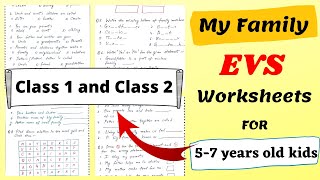 My Family EVS Worksheet for Class 1| Class 1 EVS Worksheet | My Family Class 1| EVS for Class 1
