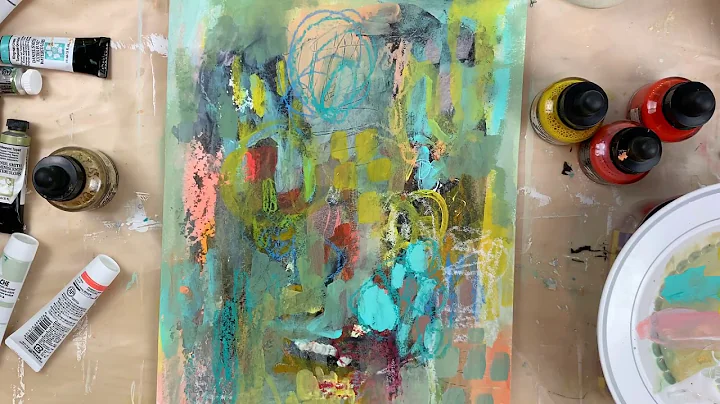 Beginning an abstract painting on paper
