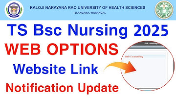 Knruhs Bsc Nursing Web Option Link 2025 | Bsc Nursing 2025 web options notification