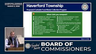 Haverford Township Board of Commissioners Work Session - March 2, 2026