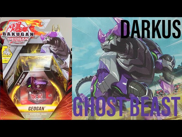 Bakugan Geogan Rising 2021 Darkus Ghost Beast Geogan (Viloch Combiner Part  3 of 7) Collectible Action Figure and Trading Cards