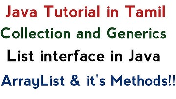 62) Collection and Generics in Tamil | List interface in Java | ArrayList & it