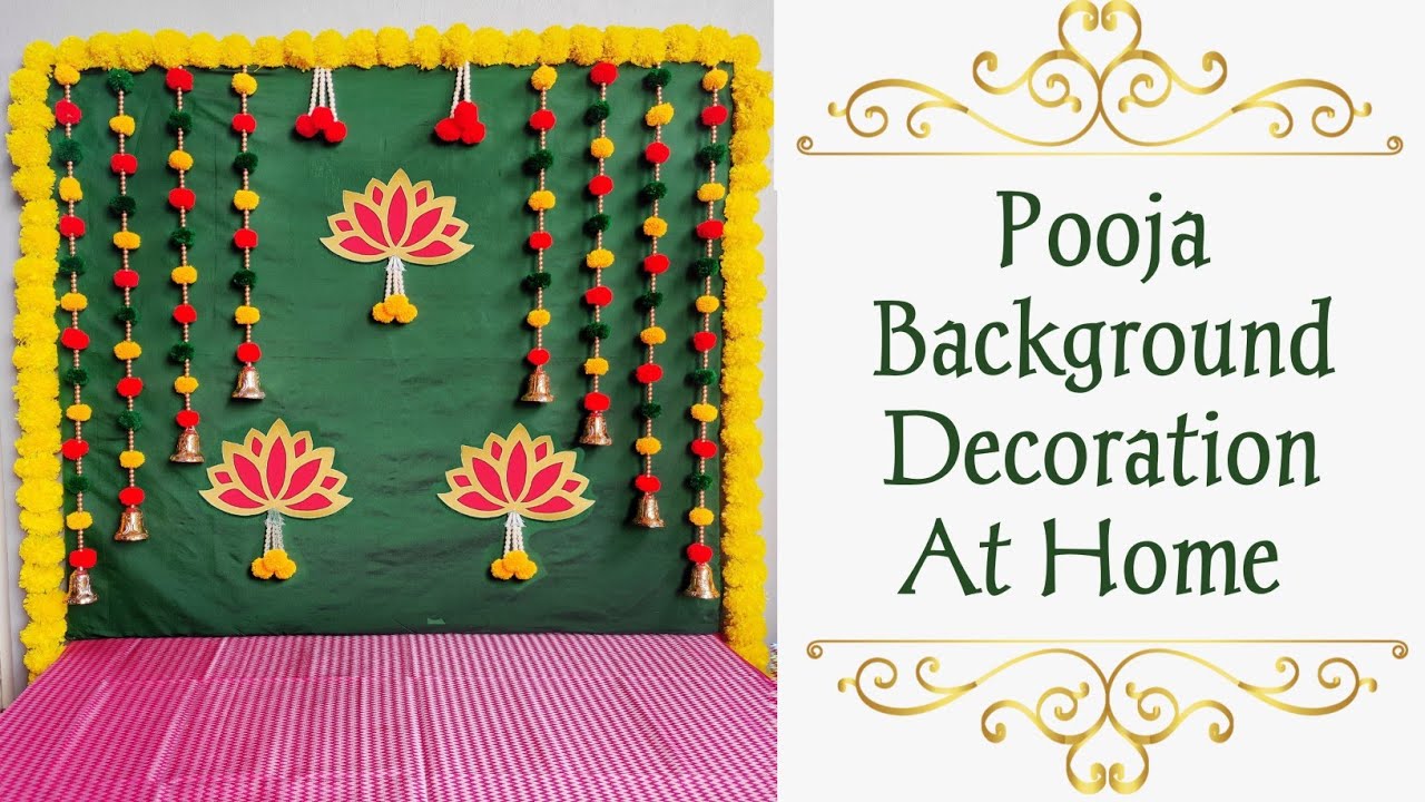 Ganesh Pooja Background Decoration At Home Ganesh Pooja decoration