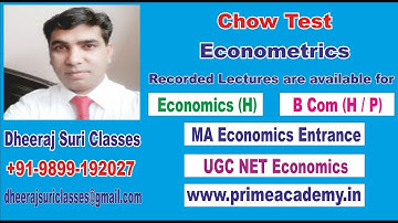 Chow Test | Dummy Variables as Alternative to Chow Test | Econometrics | Economics