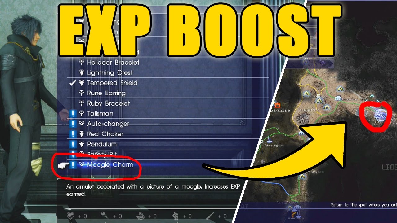 FINAL FANTASY XV - HOW TO GET EXP BOOST ITEM (MOOGLE CHARM LOCATION)